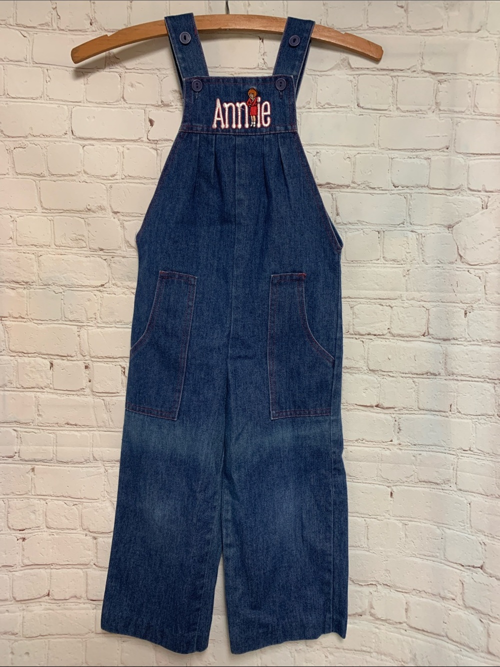 Vintage Sears x Absolutely Annie Blue Denim Overalls Size 4T 1981